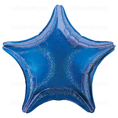 Estrella holográfica azul