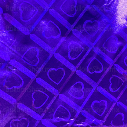 Corazón holográfico morado