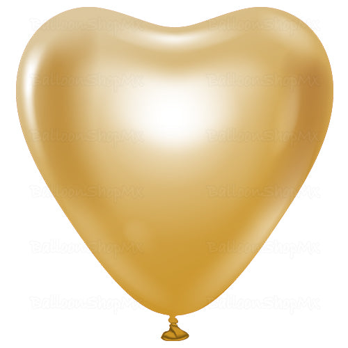 Corazón cromado dorado