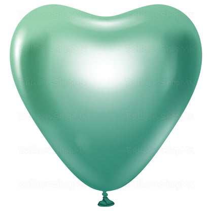 Corazón cromado verde